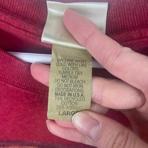 Vintage Eco Mountain Recycled Cotton Red Yellowstone Made in USA T Shirt Size L‎ - Picture 2 of 7